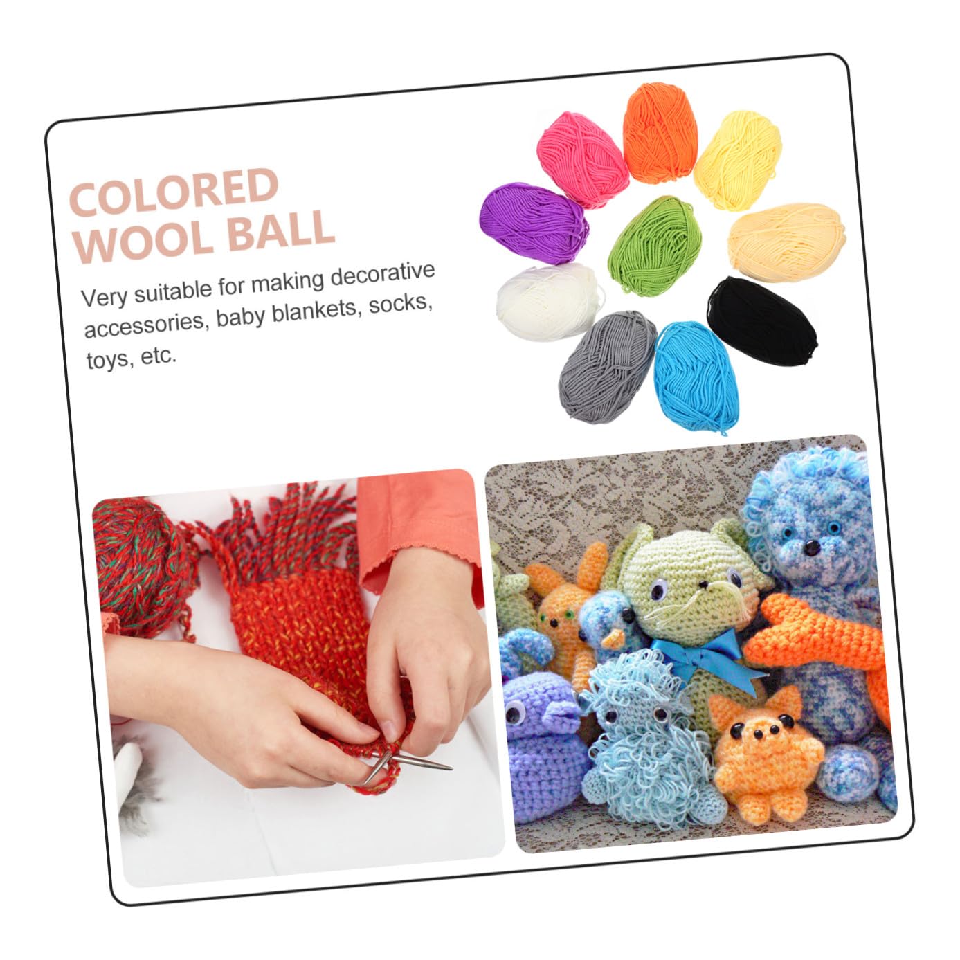 10pezzi Filato di Cotone Gomitoli Colorati per Lavori Maglia e Uncinetto Delicato per Creazioni Artigianali e Accessori Fatti Mano