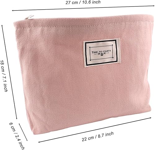 Miniatura 6 de Yovell Bolsa de maquillaje estética grande, bolsas de cosméticos florales para mujeres y niñas, organizador de maquillaje de lona con cremallera,