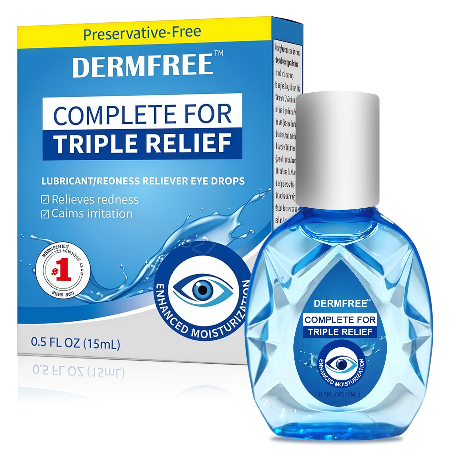 Gouttes Pour Les Yeux,pour Les Yeux Fatigués,Collyre Yeux Lubrifiantes,pour les yeux rouges et larmoyants,votre vision trouble,Gouttes Yeux Secs,pour Porteur de lentilles de contact