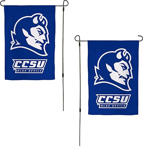 Desert Cactus Bandera de jardín de la Universidad Estatal Central de Connecticut CCSU Blue Devils Banner 100% poliéster (diseño B)