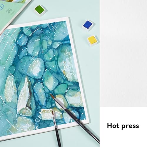 Miniatura 5 de Lightwish - Bloque de papel de acuarela, cuaderno de bocetos de acuarela para artistas, 100% algodónsin ácidos, 20 hojas, 7.48 x 5.31 pulgadas, 140