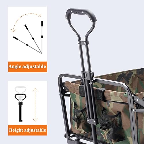 Miniatura 2 de Bgarden Carts,Collapsible Wagon,Sports Outdoor Utility Wagon Folding Garden Wagon Sports Steel Frame Foldable Yard Car Camping Cart with Side