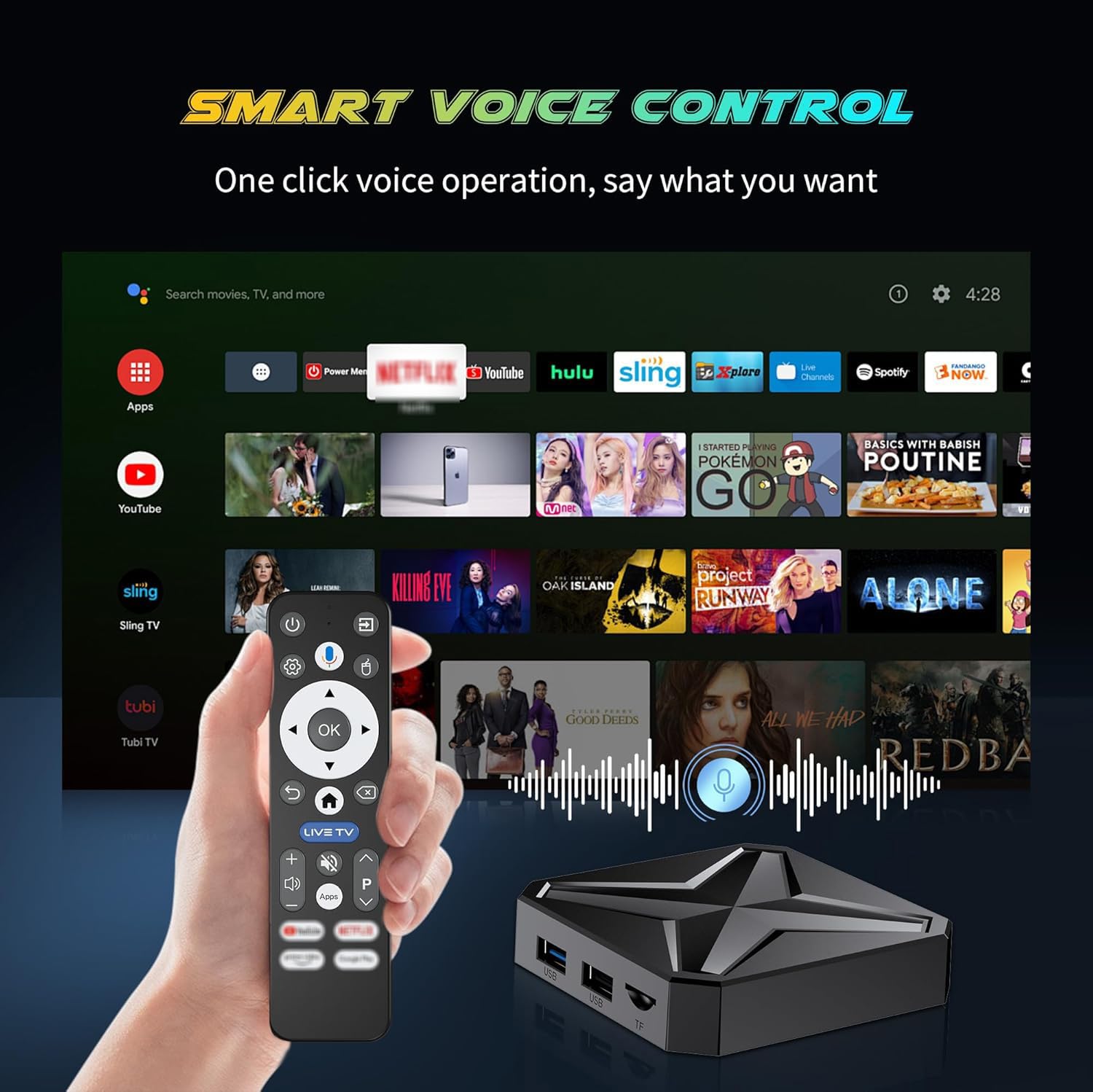 Android 14.0 TV Box, 2 GB RAM 16 GB ROM RK3518 Quad Core Cores-A53 Mali-450 GPU, Smart Android TV OS Box Supporto 8K e 2.4G/5.8G dual-band Wifi, Bluetooth 5.4, 10/100M Ethernet HD2.0 USB3.0 Controllo