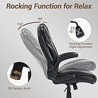 Vista 7 de Silla de oficina ejecutiva grande y alta, 400 libras, ergonómica, cómoda, resistente, extra ancha, silla de escritorio con reposabrazos abatible