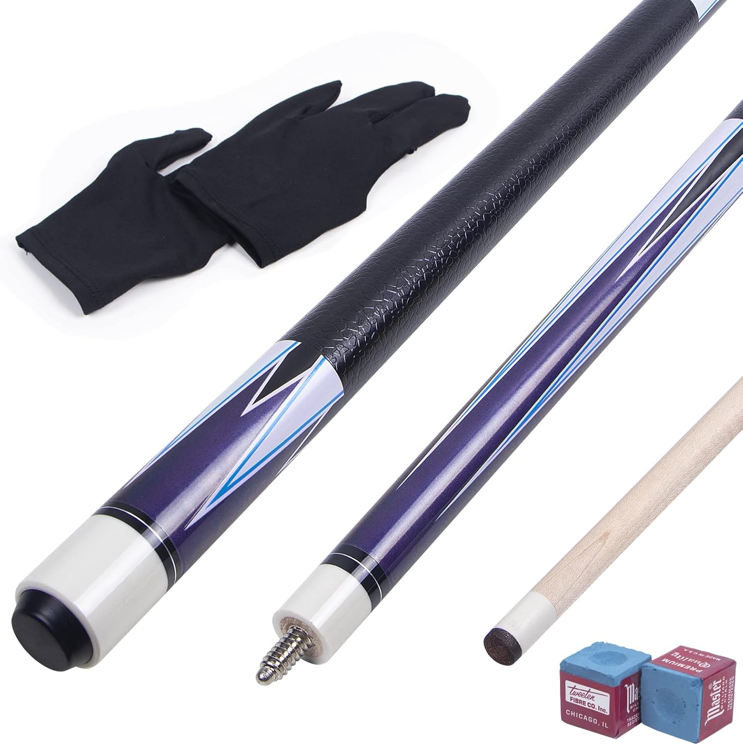 Horse Pool Cue Stick, 58 Inch 20 oz Pool Cues Sticks Set, Canadian Maple Wood, Leather Wrap Handle,W/Chalk,Gloves Billiards Pools Accessories for Adults, Billiard Fans,Professional Players,Bar,Home