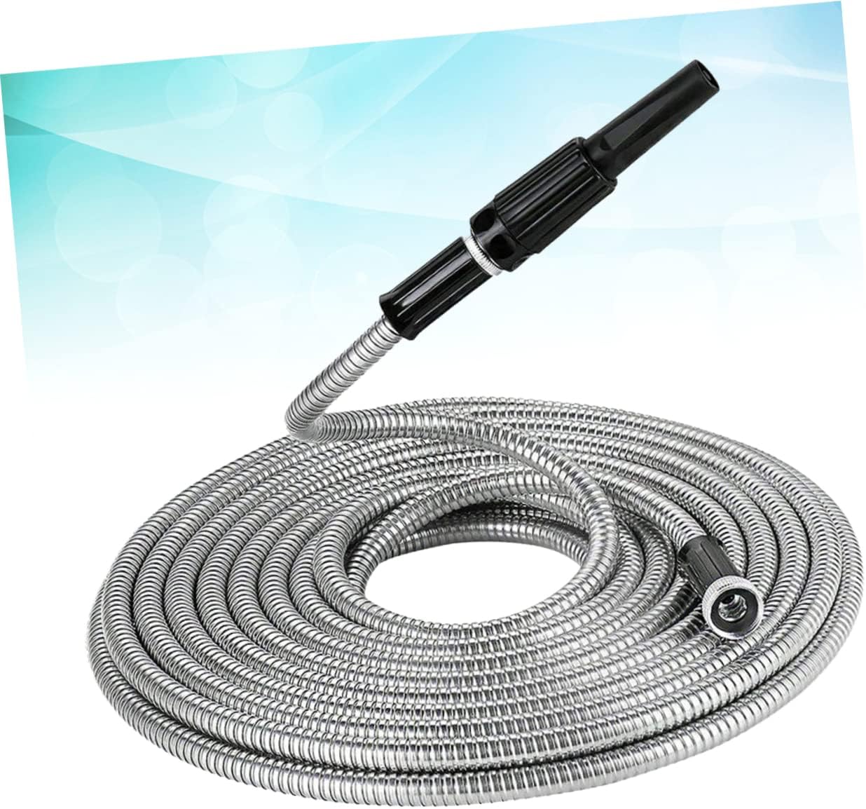 Garneck Stainless Steel Telescopic Garden Hose Nozzle Lightweight and Design for Easy Watering for Lawn Plants and Outdoor Cleaning