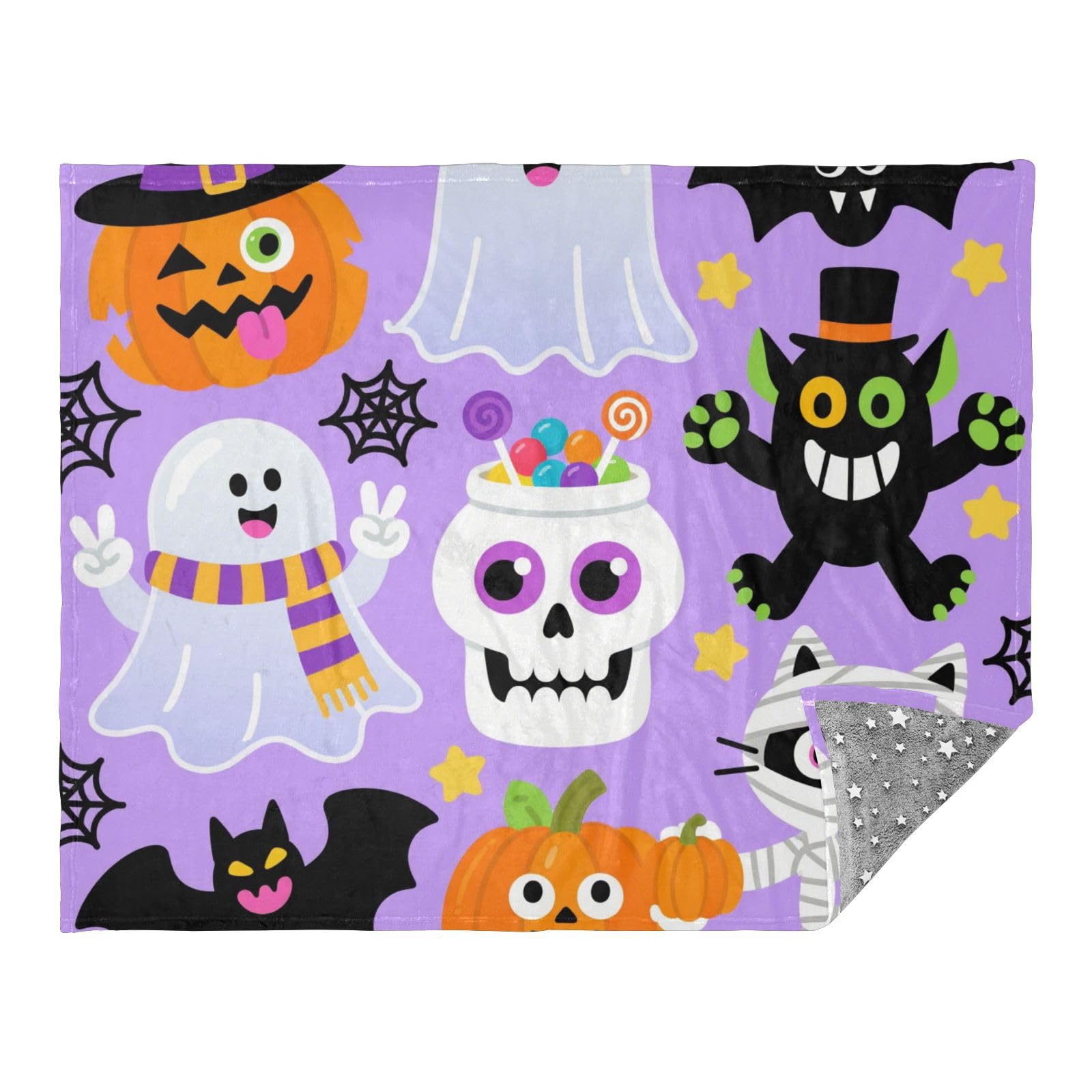 Couverture blanche Halloween douce contre le froid du salon