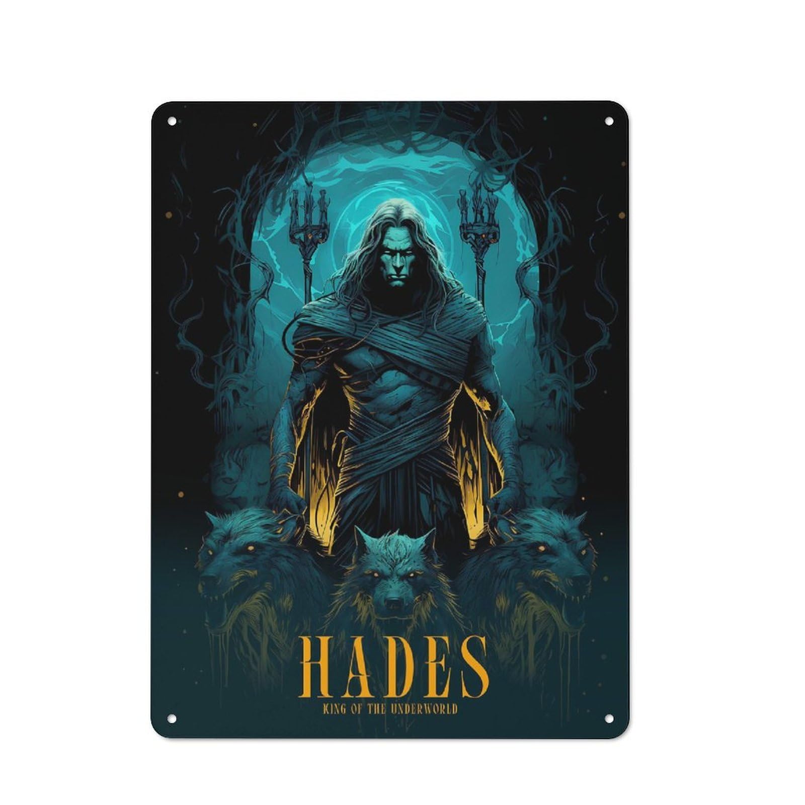 40x30cm Rustic Metal Plaque with Hades for Café Or Restaurant, for Themed Interiors in Cafés And Restaurants
