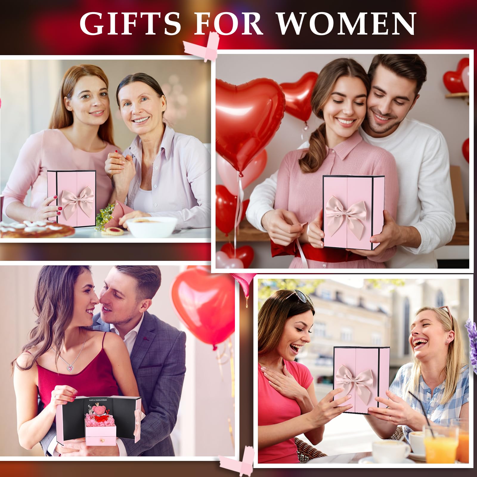Rosa Eterna con Oso de Musgo,Rosa Eterna Natural Preservada con Collar Regalos Originales para Mujer Mama Novia Caja Regalo San Valentin,Dia de la Madre,Aniversario,Cumpleaños,Navidad