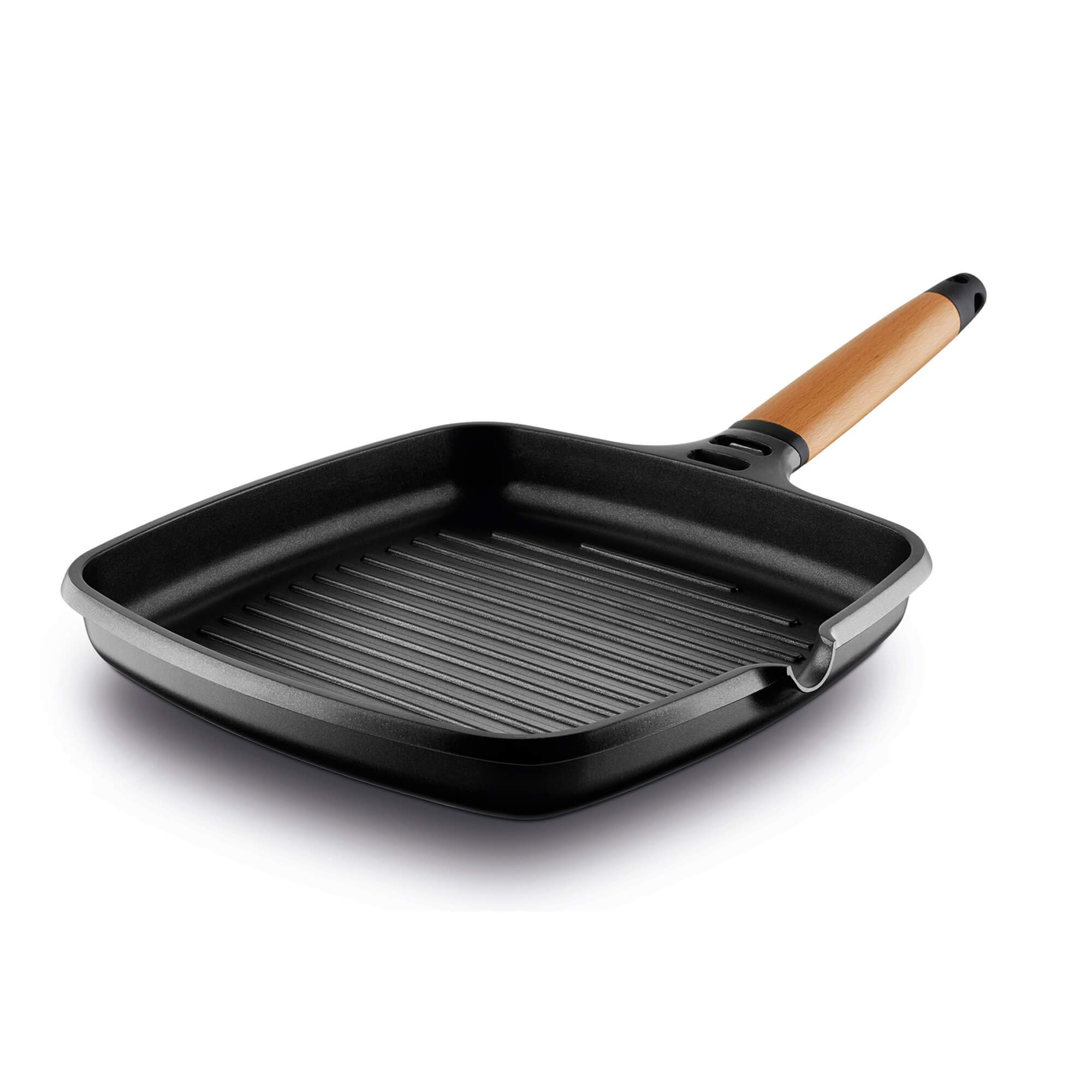 Grill induction 22 cm manche cèdre pour vos barbecues d'hiver