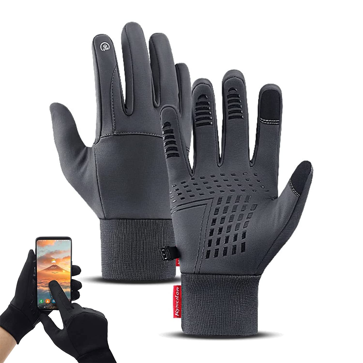 Thermohandz Thermal Gloves, Thermal Gloves,Gloves, Thermal Windproof Waterproof Winter Gloves Touch Screen for Cycling Running