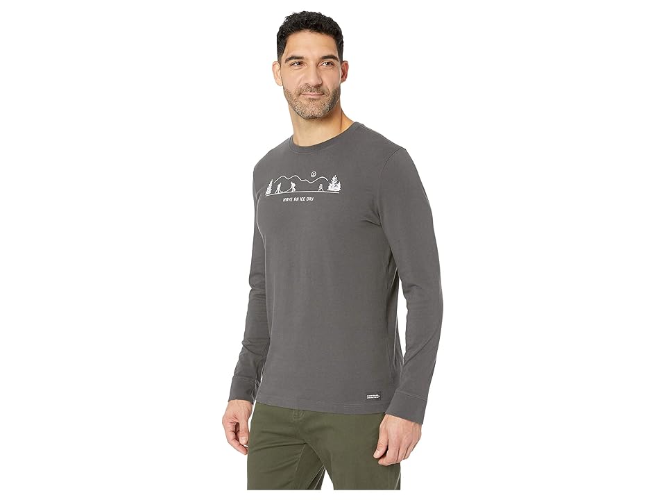 

Life is Good Long Sleeve Pond Hockey Crusher Tee (Night Black) Men's T Shirt