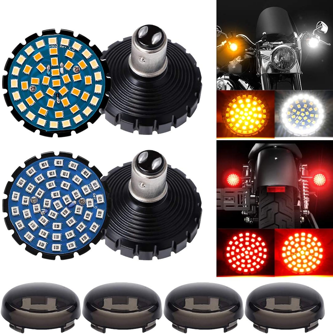 SUPAREE 2" LED Turn Signals & Running Light with 1157 Insert Kit + Red