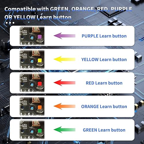 Miniatura 7 de Abridor universal de puerta de garaje con control remoto 893MAX 893LM, 3 botones para controlar 3 puertas, compatible con Control remoto con 5