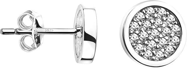 SOFIA MILANI - Women's Earrings 925 Silver - with Zirconia Stones - Circle Stud Earrings - 20859