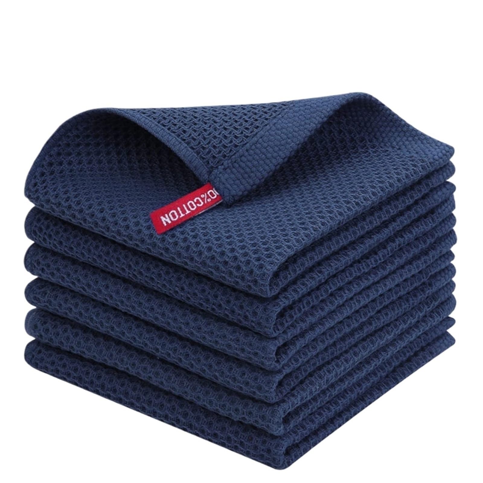 GMEqfhpOPS 1-8PCS 100% Cotton Towel Soft Absorbent Dishcloth Kitchen Dish Rags Breathable Face Wash Towel Household Cleaning Wash Cloth Towels Bath(Navy,34x34cm 8PCS)