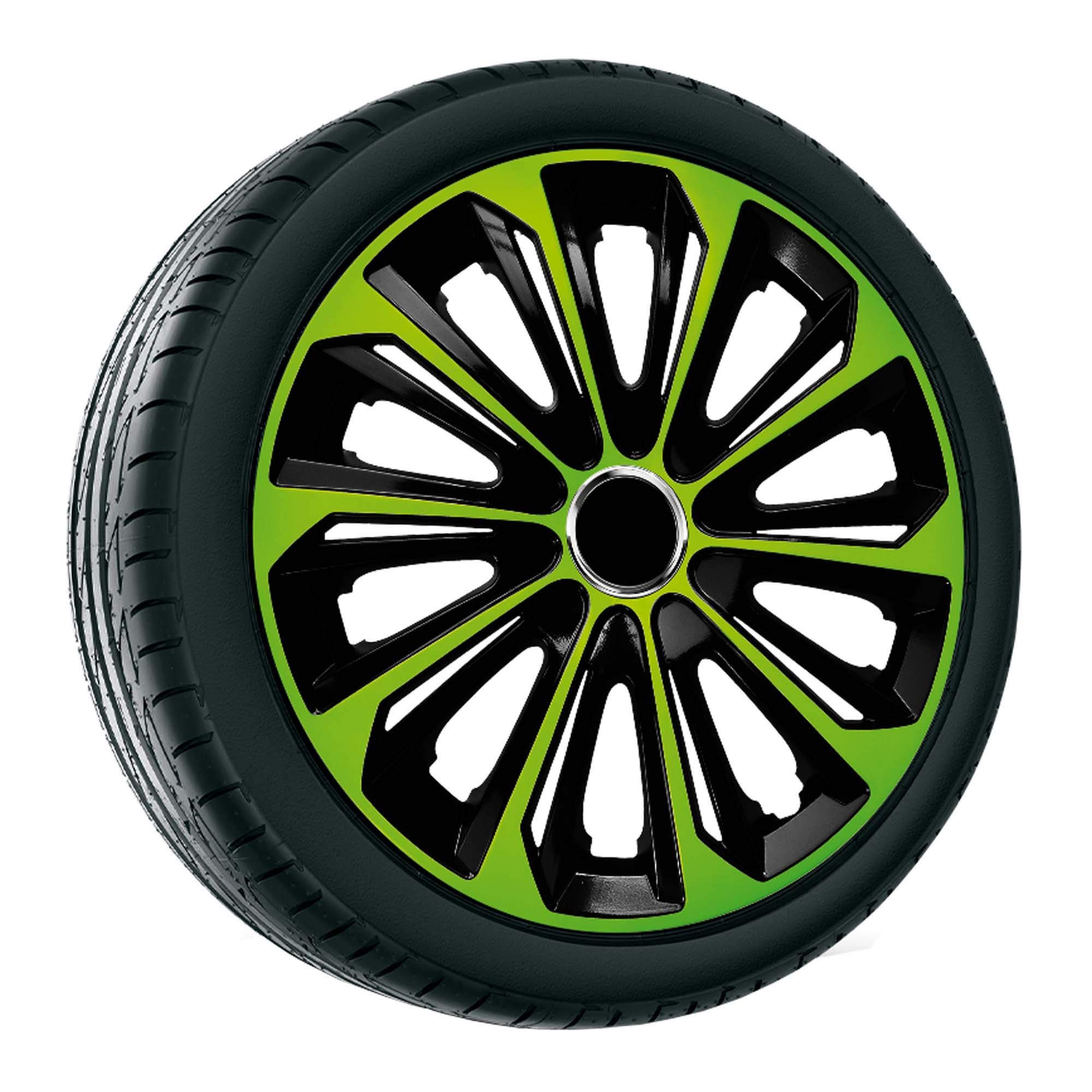 copricerchio Extra Strong Verde/Nero 15 pollici set da pezzi