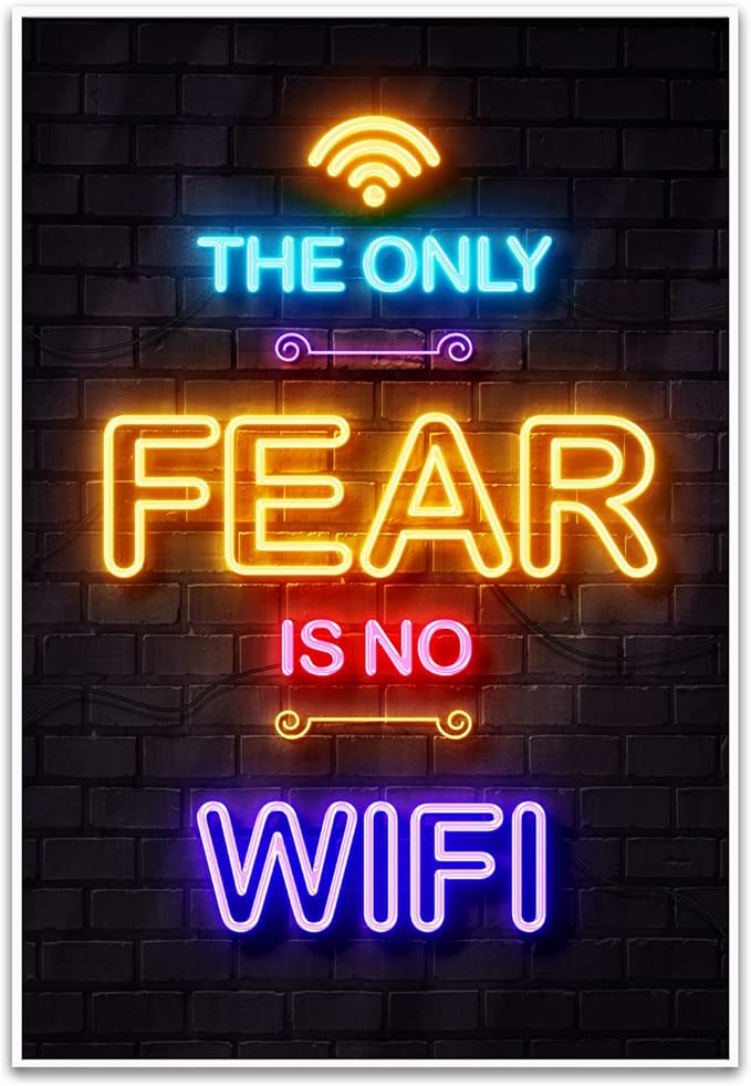 Detained for Sharing Spoilers 8 LIFVEAN Gaming Posters for Teen Boys Room - Boys Wall Art Gamer Decor for Bedroom - Video Game Black Light Posters - Gaming Accessories for Room - Gamer Gifts - 12x18in Unframed - The Only Fear Is No Wifi