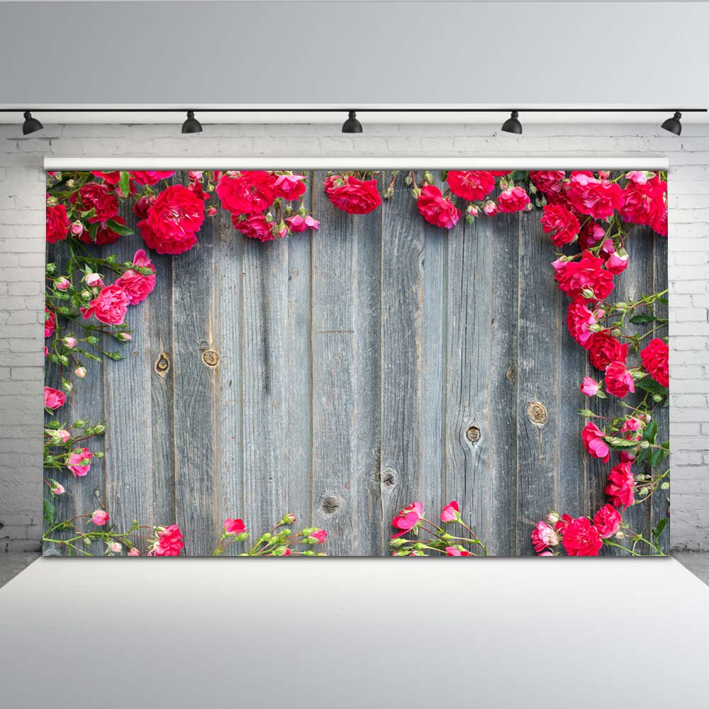 Fotohintergrund „Happy Mother's Day“ – Burgunderrot Mit Blumen & Roségold, 3x2 M Vinyl