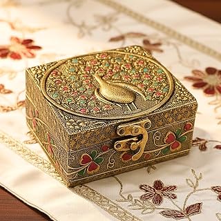 Trendifly Handmade Wooden Oxidised Jewellery Organizer Storage Box With Lock Small Size | Wood Jewel Necklace Earrings Rin... Price In India