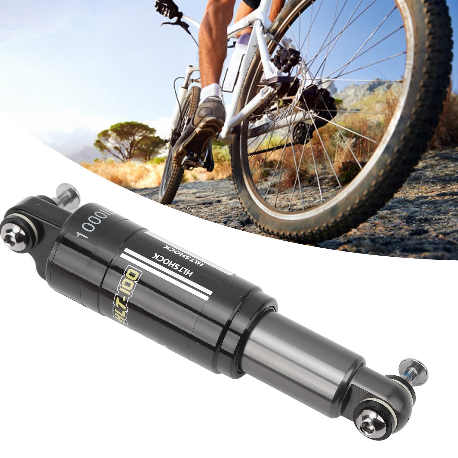 Amortiguador trasero Equlup, 185 mm/7,3 pulgadas, 1000 Lbs, Aluminio, para MTB y eléctrica