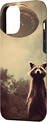 Vista 2 de iPhone 13 Pro Max Vintage alien raccoon UFO Alien Case