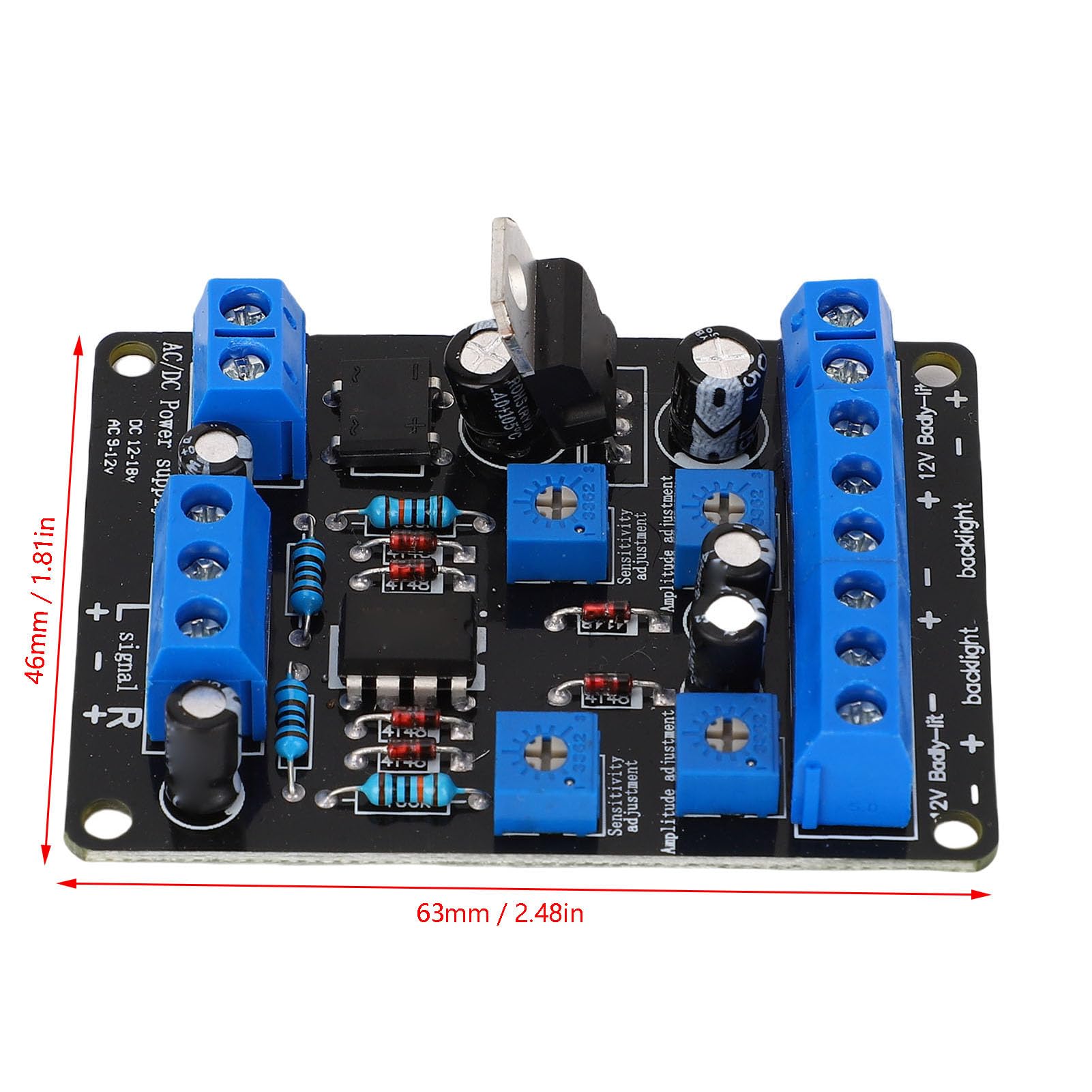 SEAFRONT Scheda Driver VU Meter Scheda Driver Livello DB Meccanismo di Azionamento della Testina Migliorato Ingresso CA 9-12 V CC 12-18 V con Regolazione di Ampiezza e sensibilità per la