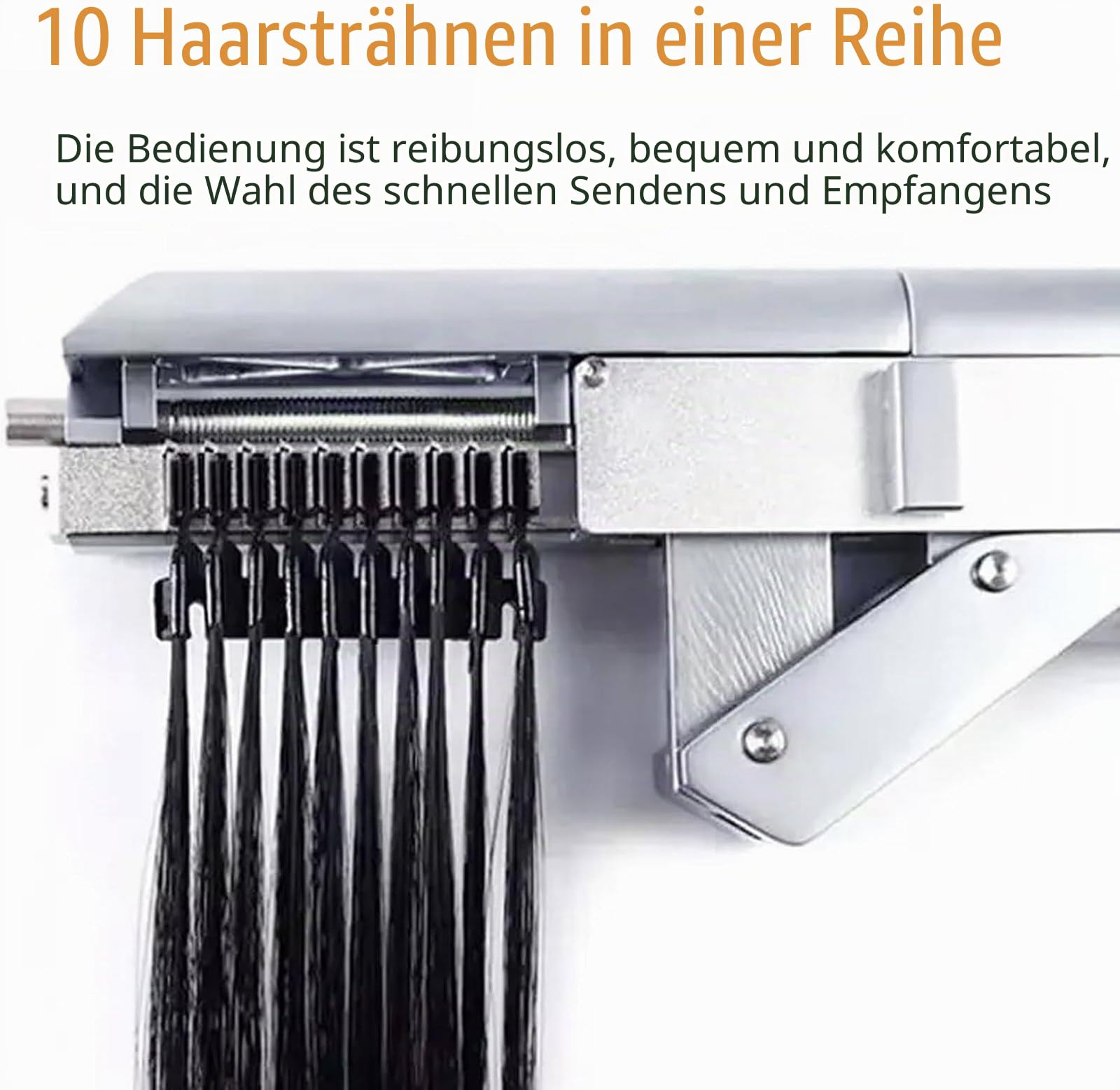 6D-Haarverlängerungsmaschinen-Set Für Salon-Echthaar, 1 Reihe, 10 Bündel, Versteckte, Spurlose Haarverlängerungen, Schnelle Installation Und Entfernung, Einfach Zu Verwenden