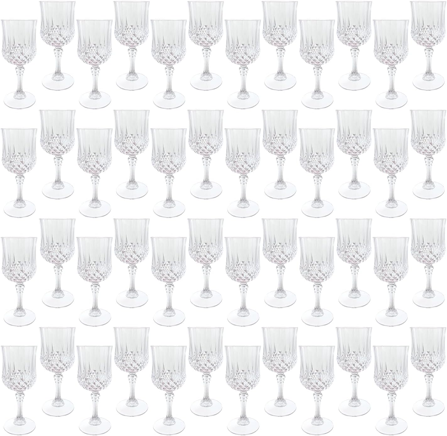 Plastic Wine Glasses?Plastic Goblets Vintage Style Cordial Drinking Glasses for Wedding Reception, Grand Event Party Supplies (100, transparent) Transparent 100