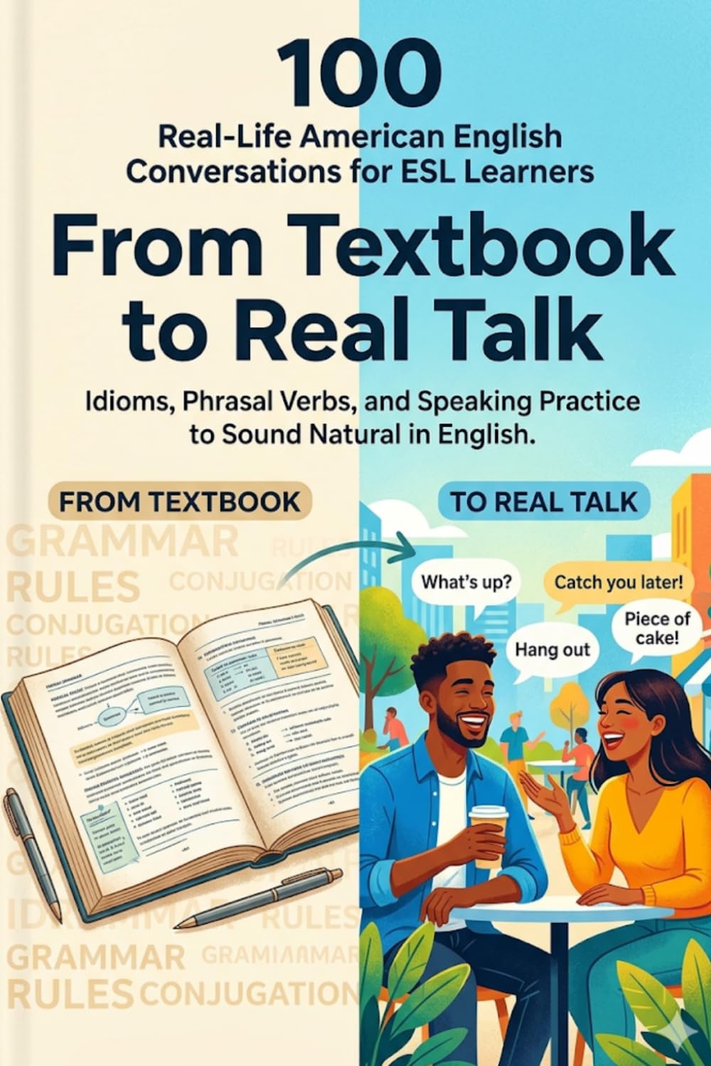 From Textbook to Real Talk: 100 Real-Life American English Conversations for ESL Learners – Idioms, Phrasal Verbs, and Speaking Practice to Sound Natural in English (Speak English Confidently Series)