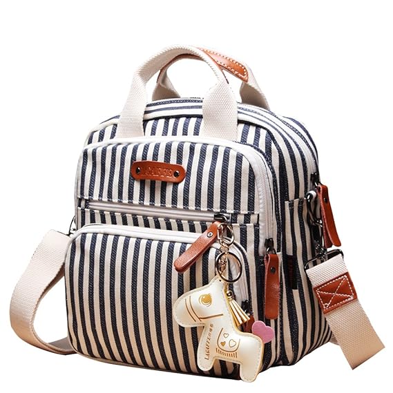 LCY Quality Small Cute Multi-function Diaper Bag Tote Messenger Backpack-Blue