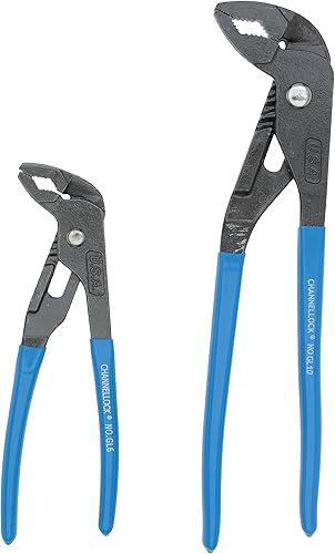 Channellock GLS-2 Griplock - Juego de 2 alicates de lengüeta y ranura de 9-12 pulgadas y 6 pulgadas, color azul