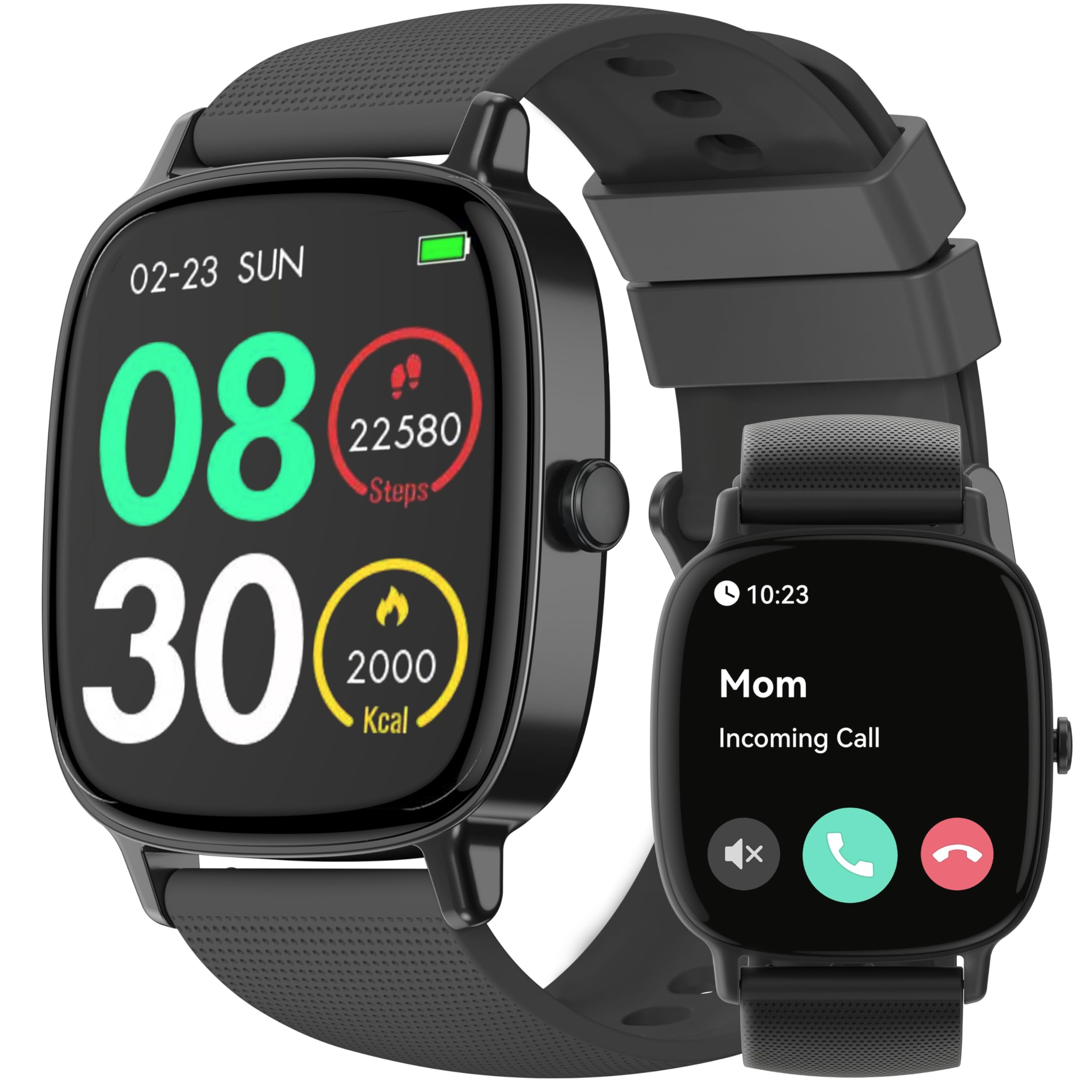 Horafit Smart Watches for Men Women (Answer/Make Calls), 1.85" HD Screen IP68 Waterproof, Fitness Tracker for iPhone Android Phones, Heart Rate Sleep