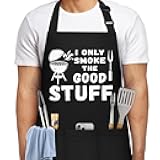 NLUS Funny Aprons for Men, Men’s Funny Chef Cooking Grilling BBQ Apron with 3 Pockets, Gifts for Christmas Father's Day Birthday