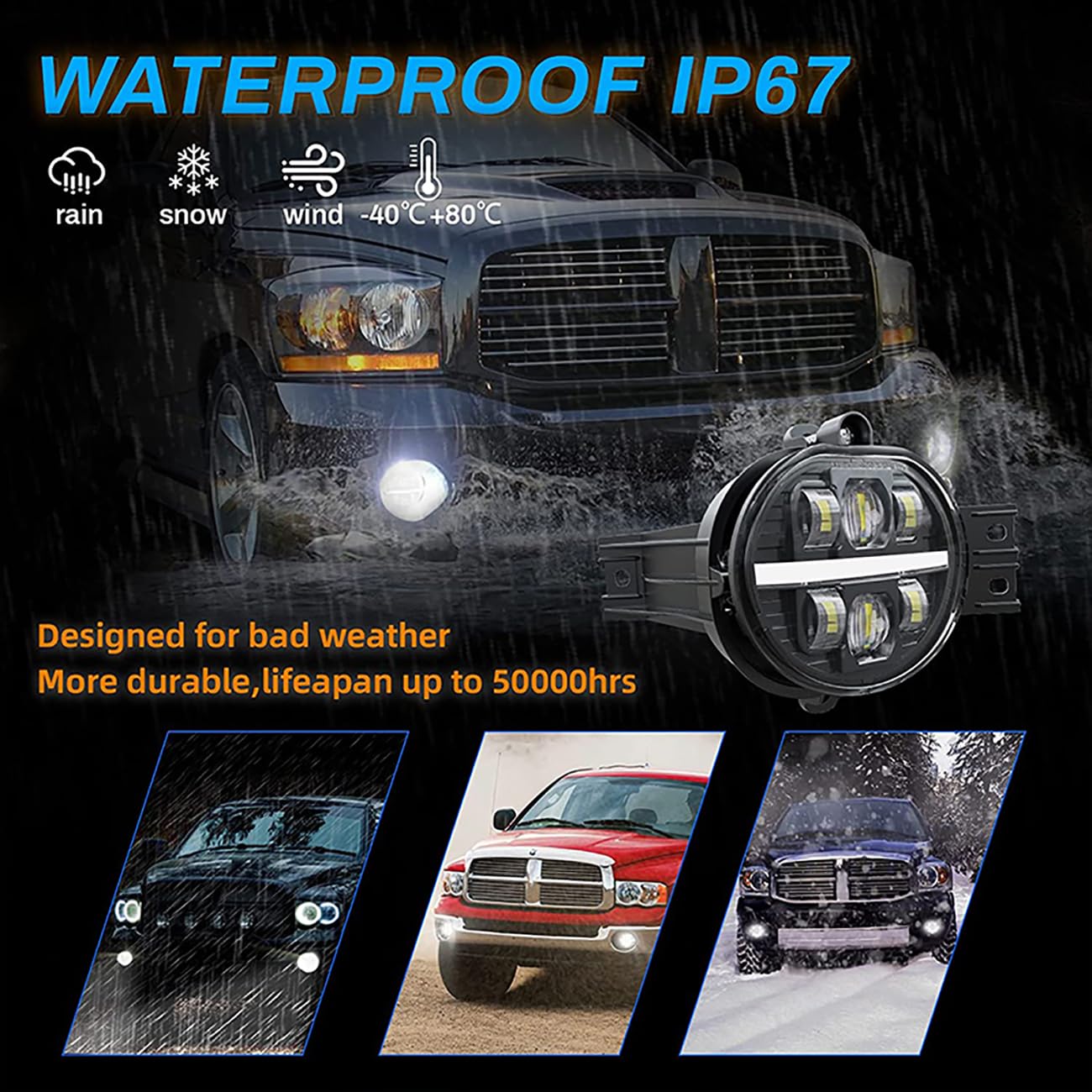 DRL Światło przeciwmgielne LED do Dodge Ram 1500 2002-2008 dla Dodge Ram 2500/3500 Pickup Truck 2003 2004 2005 2006 2007 2008 2009