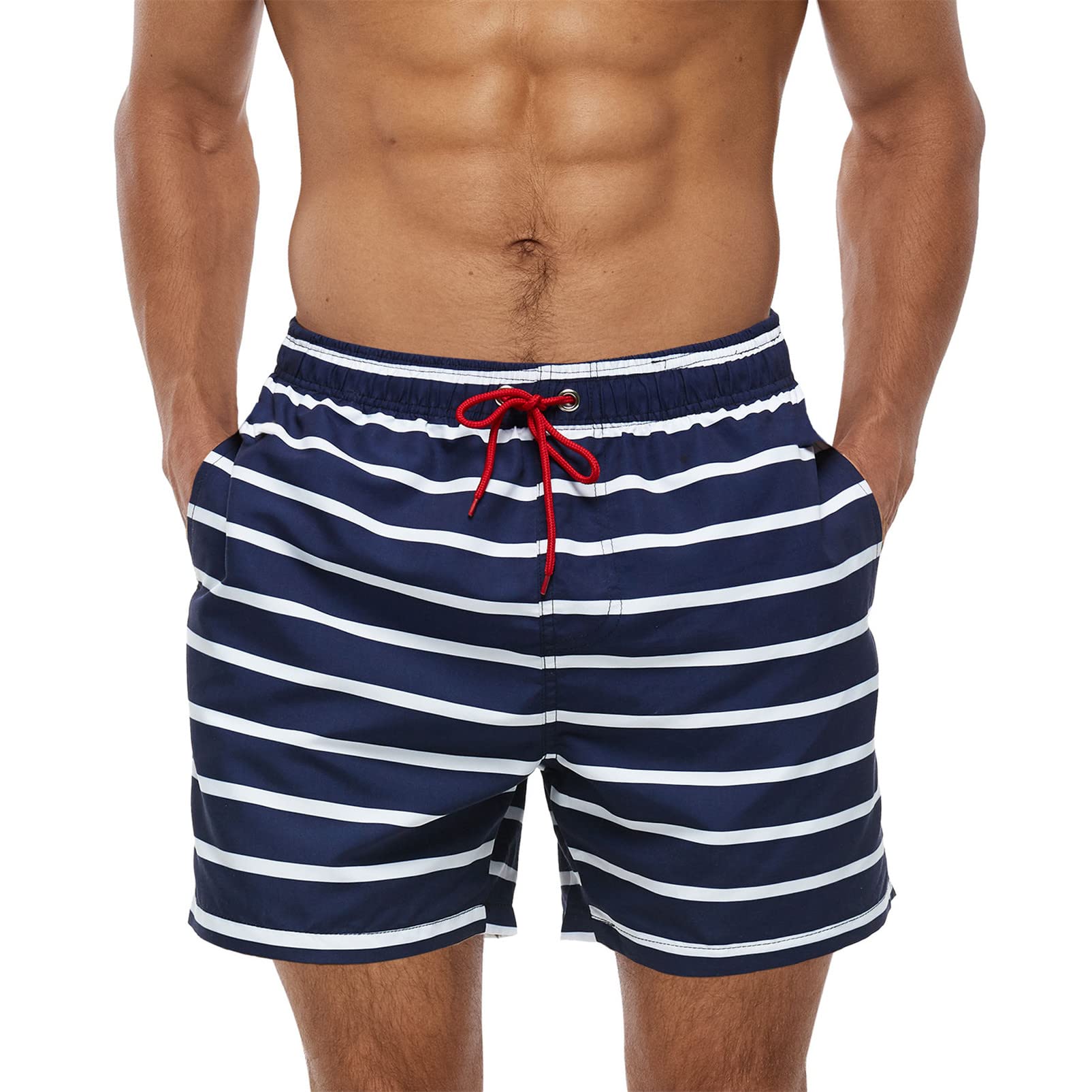 YloveM Bañador para Hombre Pantalones Cortos de Baño Elásticos Ajustables de Secado Rápido,Pantalones Cortos de Playa Estampados Bañadores Cortos con Forro de Malla