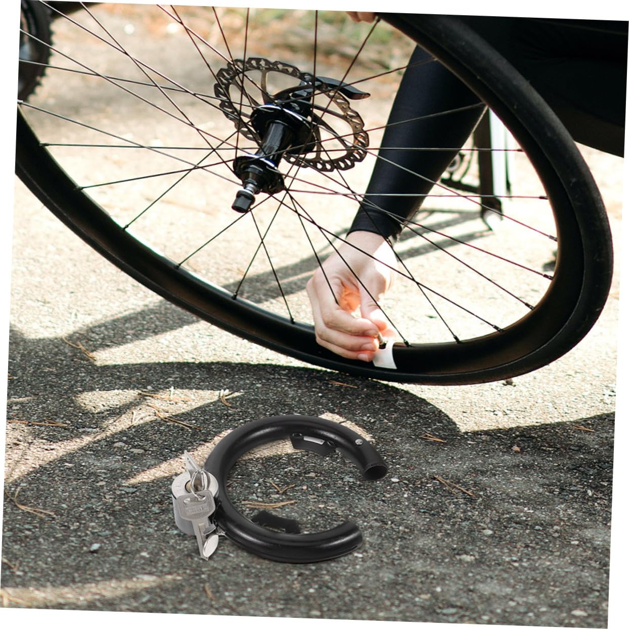 Lucchetto Bici Antifurto Cerchio, 3 Set, Acciaio Inox Nero | Mountain Bike e Scooter, Resistente All'usura e Antigraffio, Chiusura Portatile