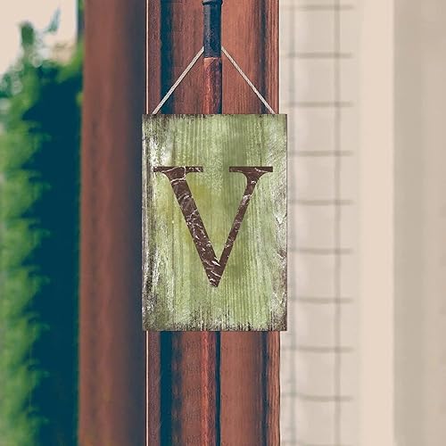 Vista 73 de Letrero colgante de madera con letra J, letrero de madera para decoración del hogar, 26 letras del alfabeto de metal, placa de madera, decoración