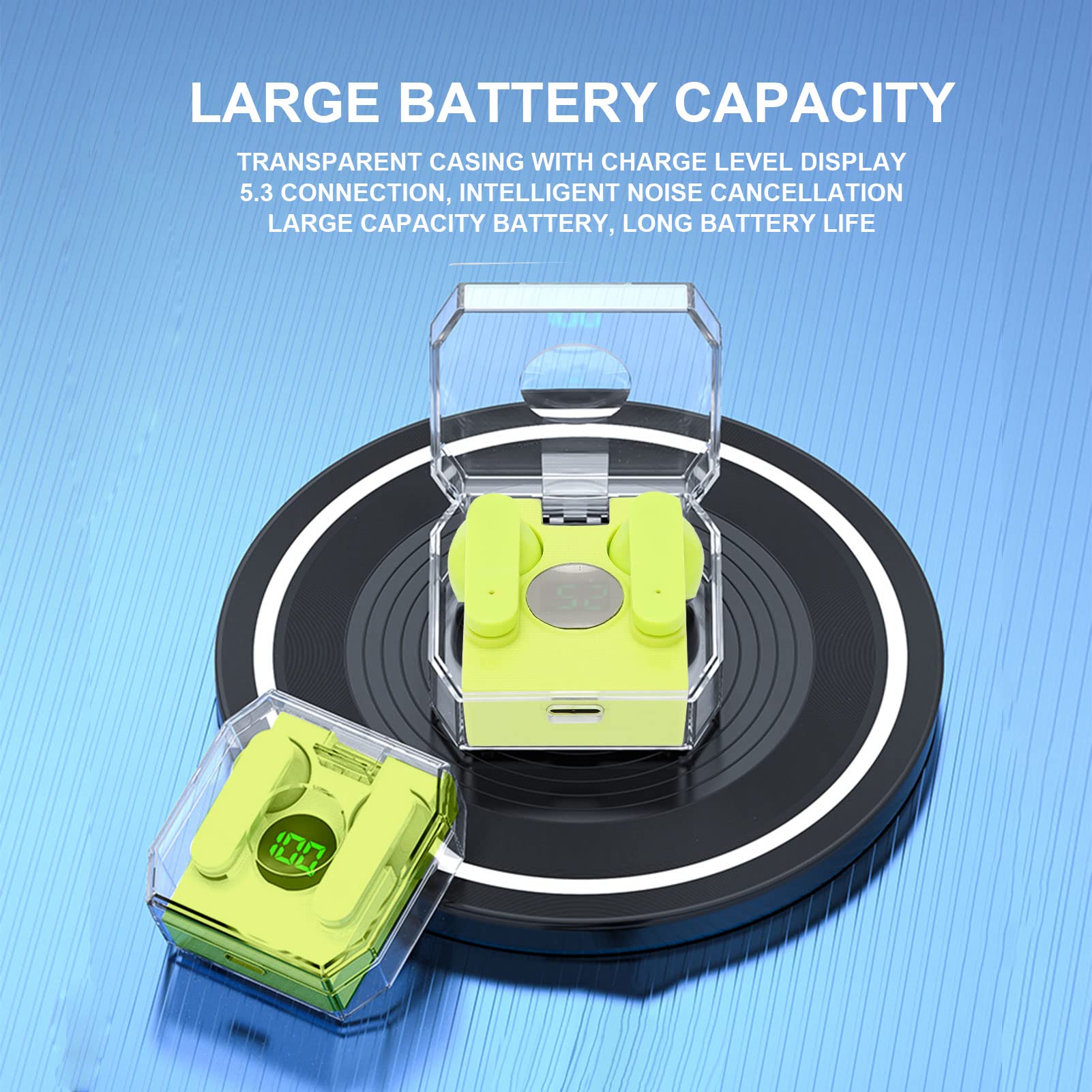 K30 Smart Voice Translator Earbuds, 144 Languages Online Translation Translator Headset, Translator Earphone for Business Travel Learning, Compatible for iOS, for Android (Green)