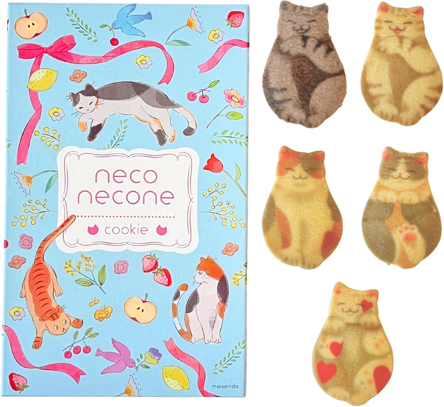 neconecone 猫 クッキー お菓子 かわいい ねこ ギフト 京都 お土産 定番 (10枚入り) 割れ防止のために丁寧に梱包