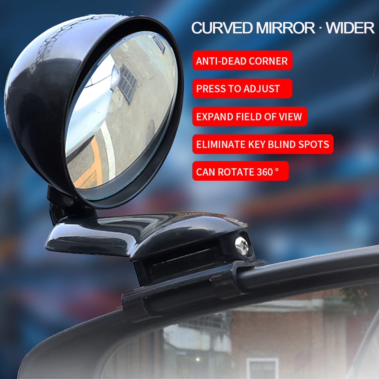 Wide Angle Rear View Mirrors 1pc Universal Car Mirror 360° Adjustable ...