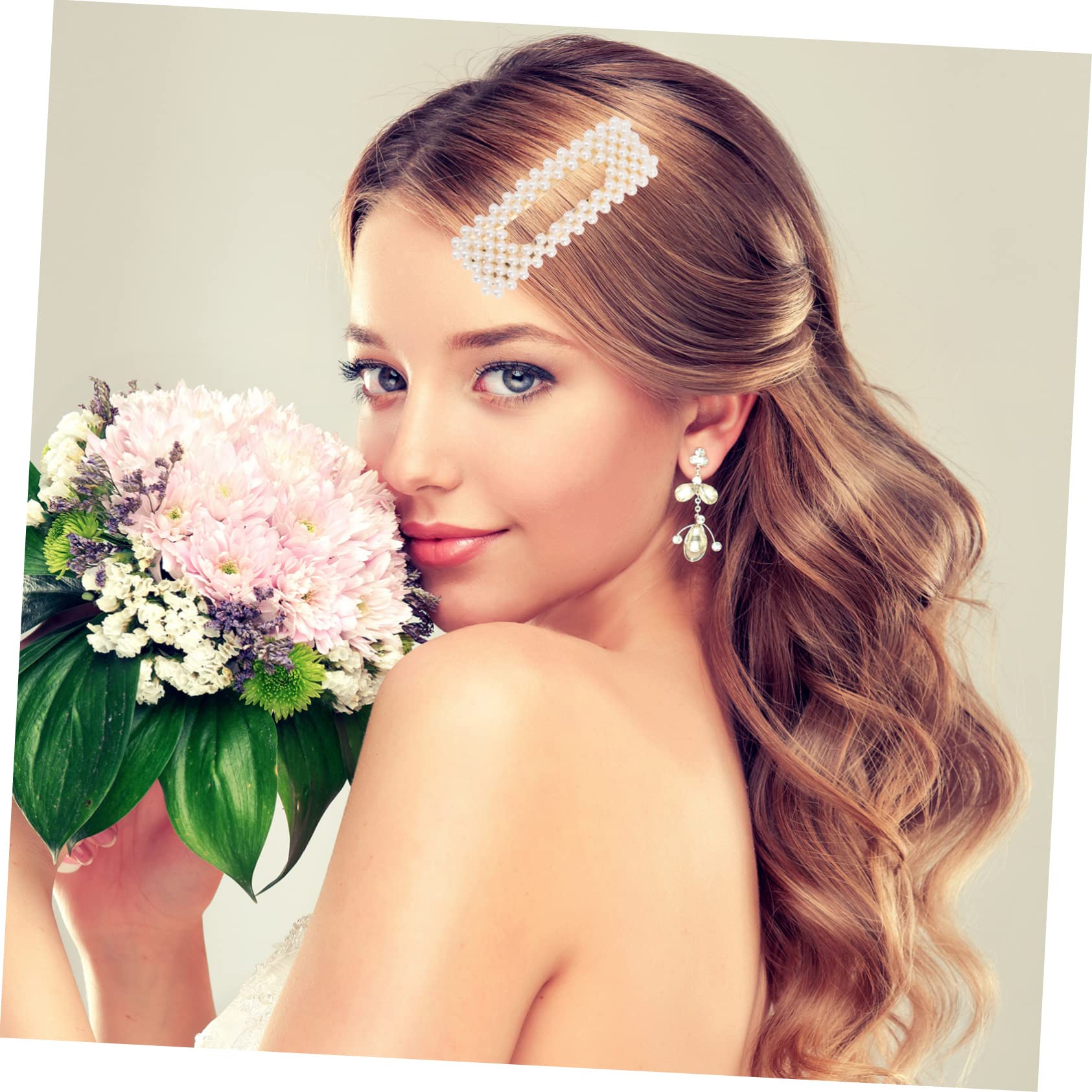 minkissy 30pcs Perle Haarspange Set Diademe für Mädchen Perle Haarschmuck Acryl Haarspange Perle Haarspange Haarschmuck für Mädchen Damen Anzüge Miss Hochzeit Legierung Weiß Klaue Clip