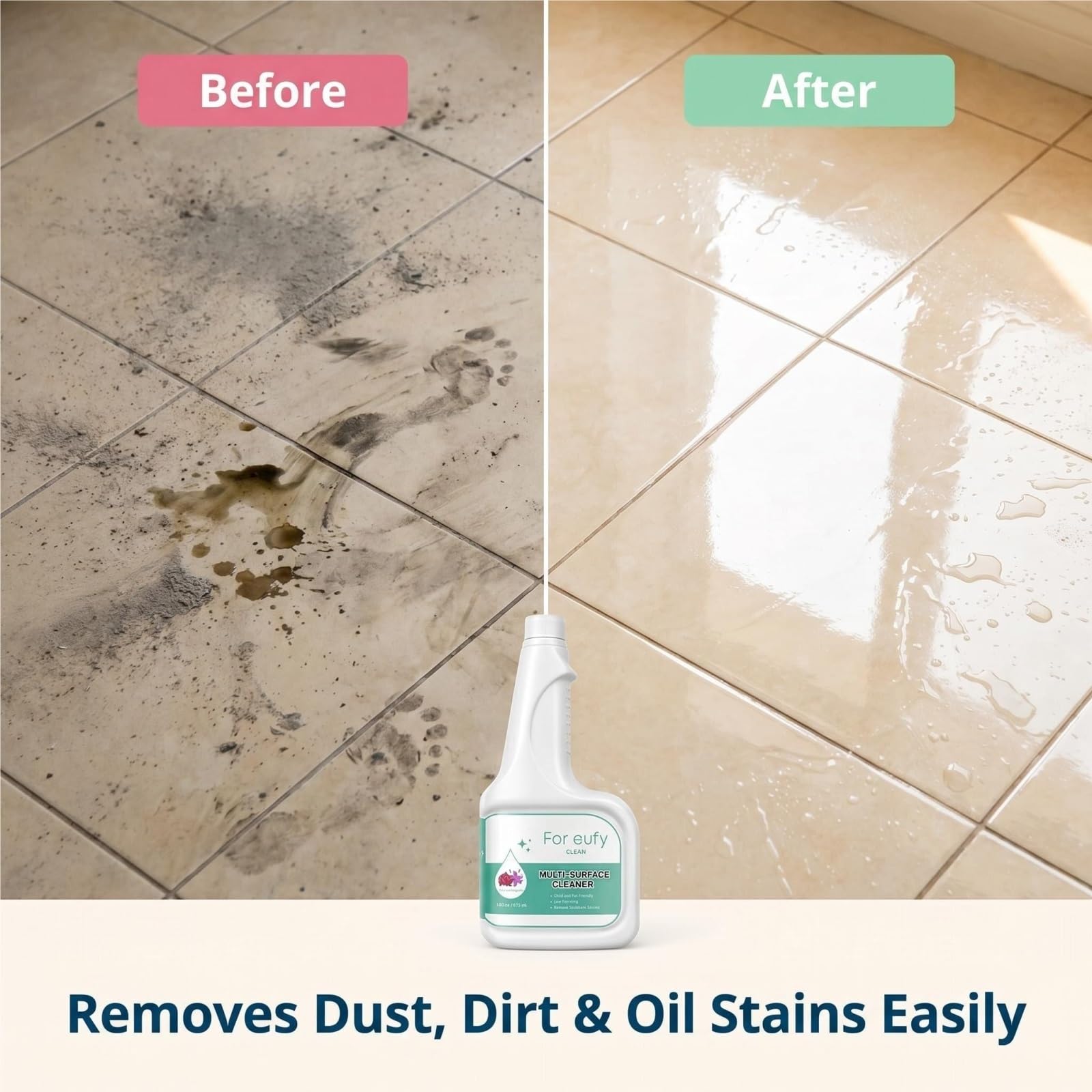Compatible con eufy Omni C20/X8 Pro/X10 Omni, Solución Limpiadora for Pisos, 473mlX5, Eliminación Fuerte de Manchas, Baja Espuma a Base de Plantas, Proporción 1:200