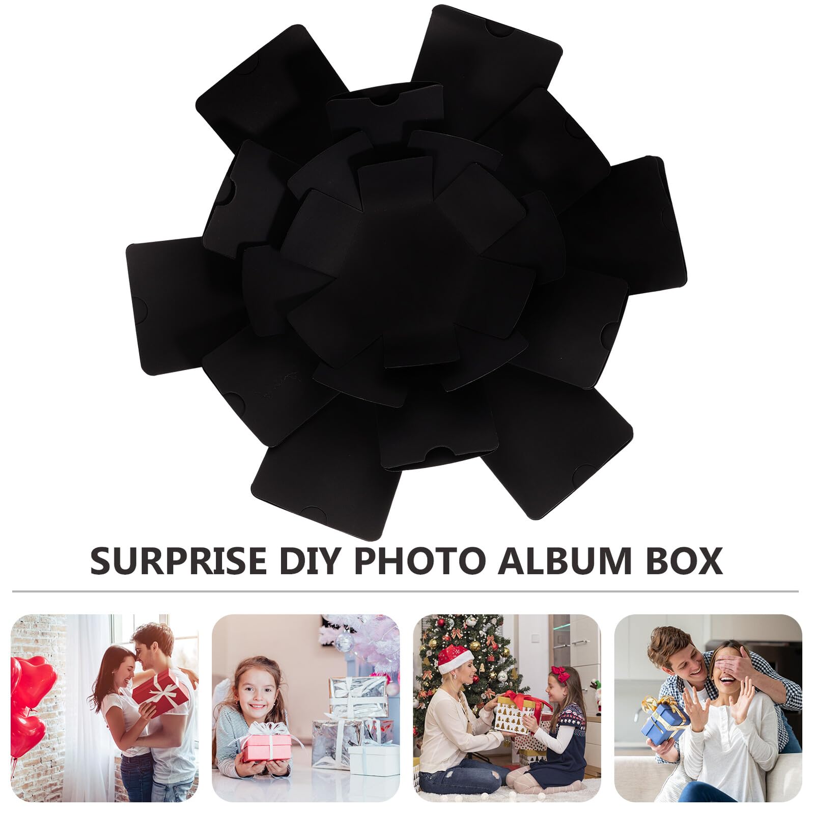 GLEAVI 1pezzi Album Fotografico Artigianale Contenitore Album Ricordi Fai da Te Scatola Regalo Foto Personalizzabile per Compleanni Natale Festa degli Innamorati