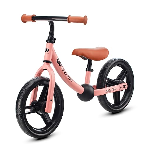 Kinderkraft 2WAY Next Laufrad ab 2 Jahre, Licht Lauflernrad, Kinder fahrader, 12 Zoll Räder, Höhenverstellbar Sattel und Lenker, Einfache Montage, Begrenzter Lenkeinschlag, Gummigriffe, Rosa