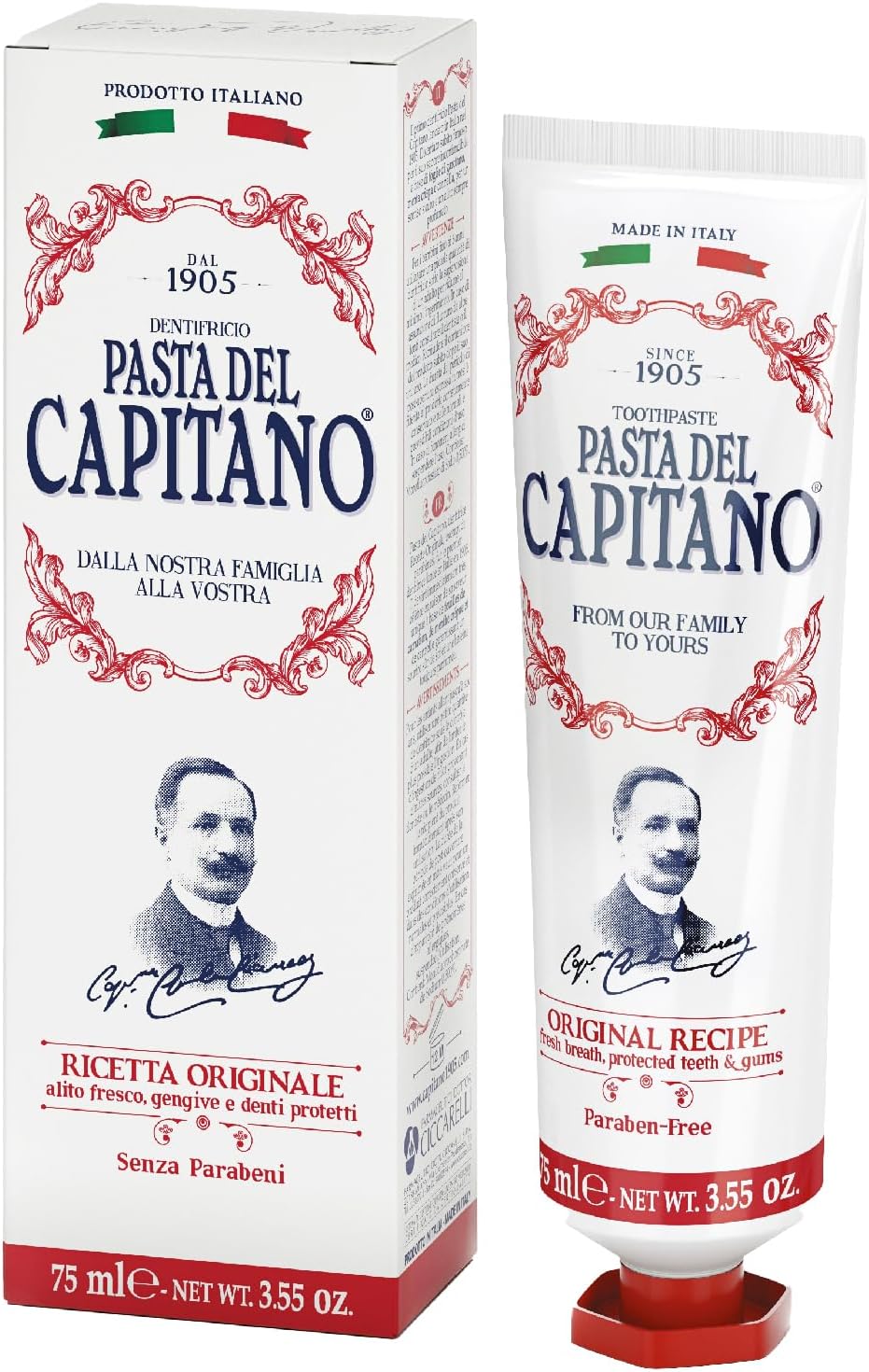 Pasta del Capitano Toothpaste Recipe 1905 Original 75ml by CICCARELLI SpA