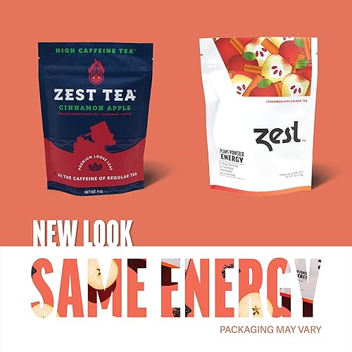 Miniatura 48 de Zest Tea - Té caliente premium de energía, mezcla de alta cafeína natural y saludable sustituto del café negro tradicional, 150 mg de cafeína por