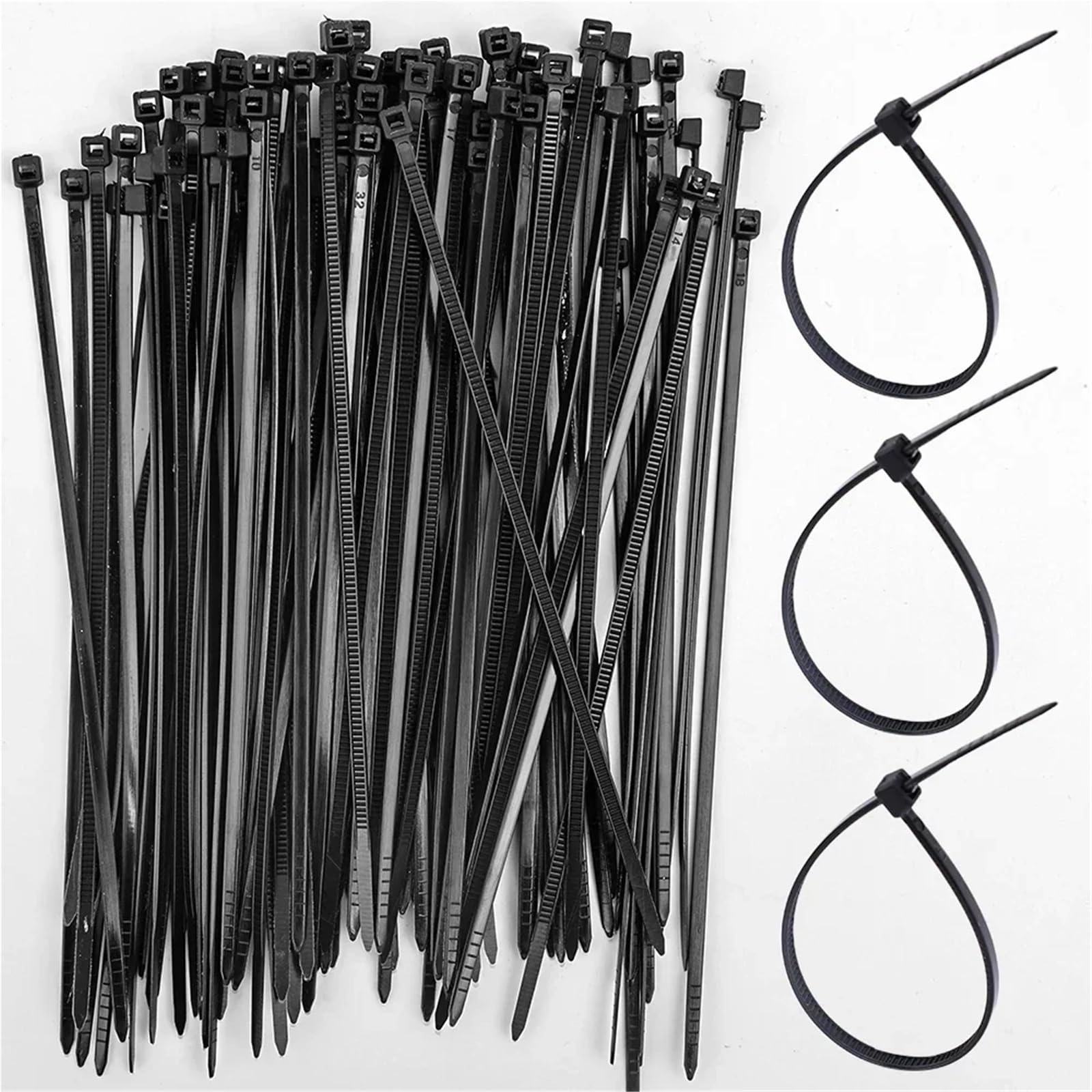 Gjgfjghk 3X150mm Zip Ties 500/100Pcs Plastic Nylon Cable Ties Self-Locking Cord Straps Adjustable Cables Fastening Loop Home Office Wire Zip Tie Long Cable Ties(,200Pcs)