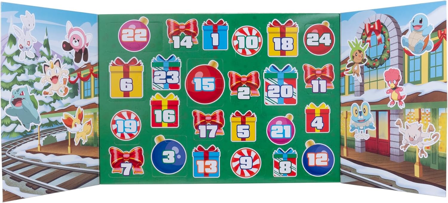 Pokémon PKW3623 Battle Figure Advent Calendar, Official Pokémon Calendar with 24 Surprises, from 4 Years