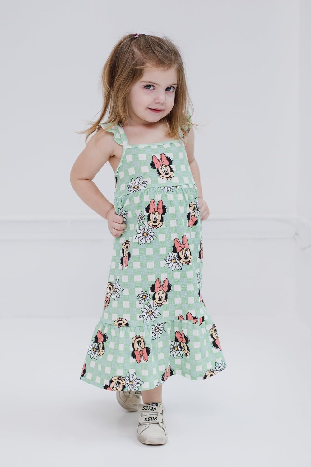 Disney Minnie Mouse Little Mermaid Princess Ariel Floral Girls Midi Dress Toddler to Big Kid - Image 5